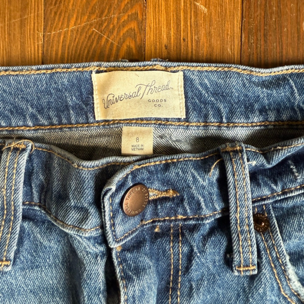 Universal Thread Distressed Denim Midi Skirt - image 3